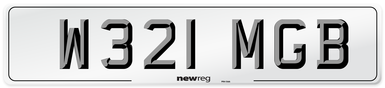 W321 MGB Number Plate from New Reg